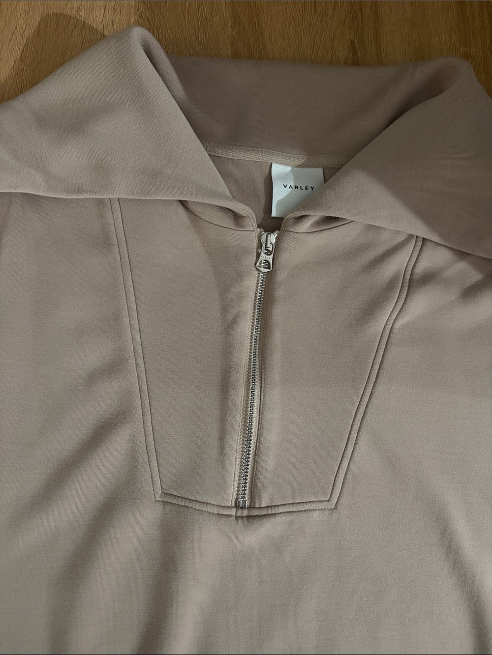 Varley Taupe Top- Zip Collar Top size medium - Picture 14 of 15